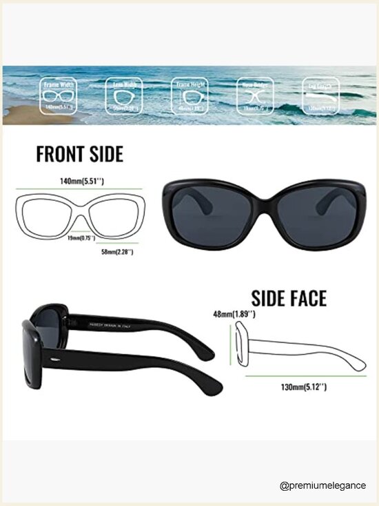 Vintage Square Polarized Sunglasses UV400 Wrap Around Thick Frame main image 4